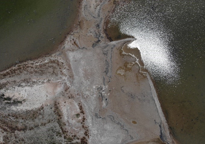 High altitude picture of land and water